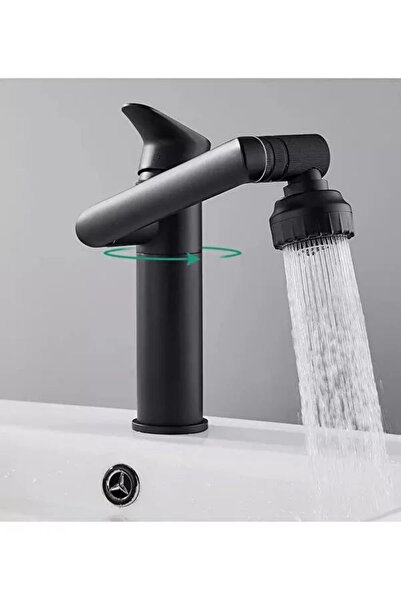 Global AKROBAT LAVABO BATARYA SİYAH BASİN MİXER