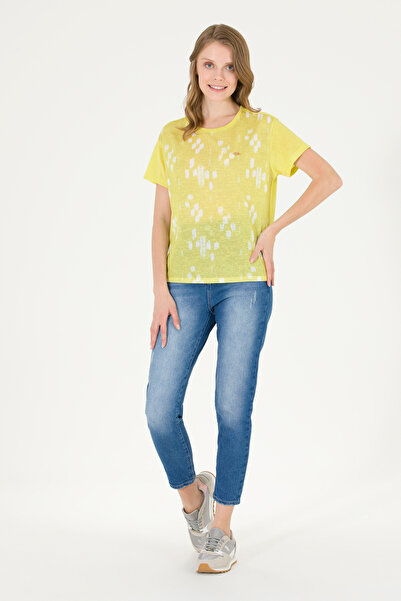 U.S. Polo Assn. Kadın Mavi Mom High Waist Fit Jean Pantolon 50266288-DN0022