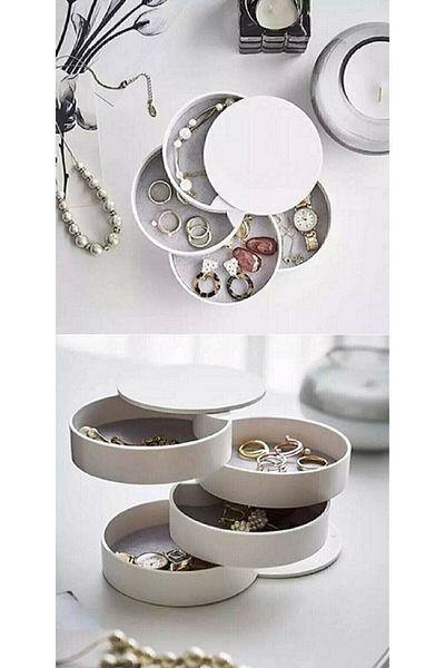 AKDAG HOME 4 Tiers Rotating Jewelry Organizer - Jewelry Box Organizer