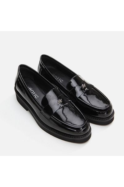 Hotiç Genuine Leather Black Women's Loafer