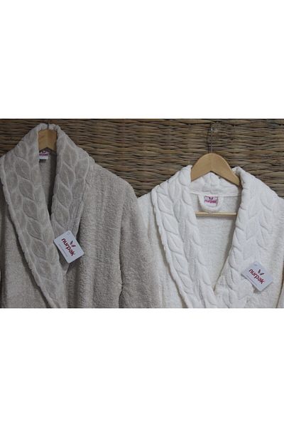 Nurpak Set de halate de baie de familie din bumbac Hazal 8 piese