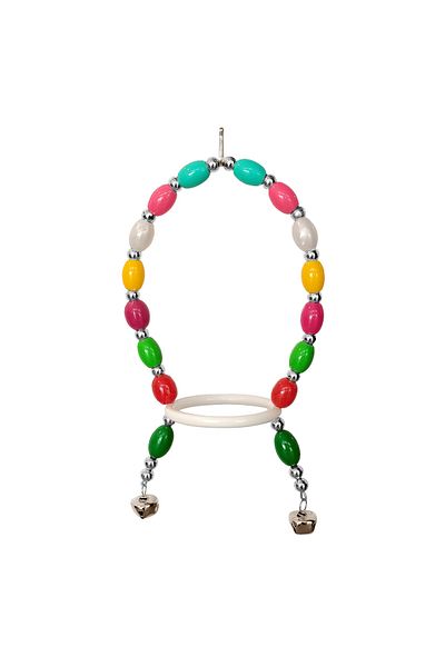 NEZADE STORE Colorful Beaded Oval Parrot Swing 13-22 cm Colorful