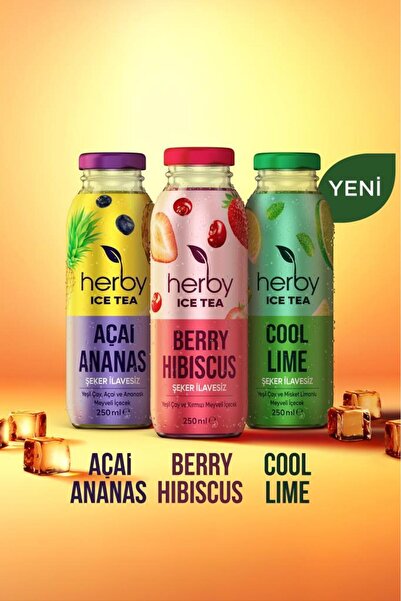 Herby Ice Tea Soğuk Çay Şeker İlavesiz Deneme Paketi 250 ml x 12