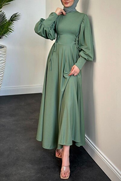 KaSheHa Mint Bell Dress - Vento Side Gathered