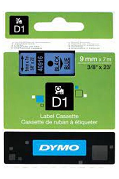 Genel Markalar D1 40916 S0720710 9mm X 7 Mt. Muadil Mavi Etikete Siyah Yazı Ş...