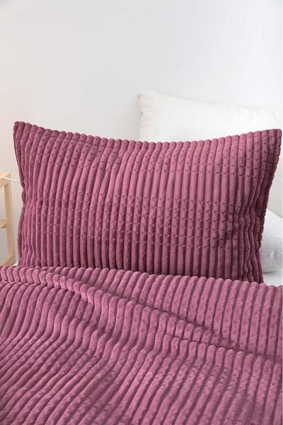 FAVORA طقم بطانية فردية مكون من قطعتين من Merinos Modern Line - أرجواني