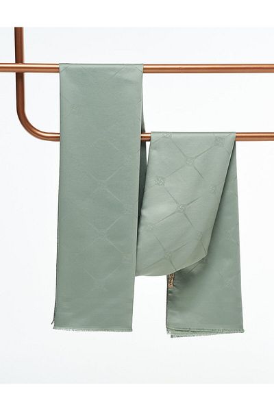 Kayra Mint Diamond Patterned Silk Shawl