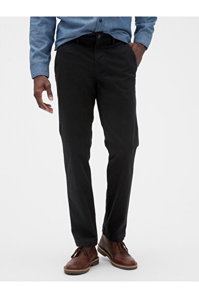 GAP Erkek Siyah GapFlex Straight Fit Khaki Pantolon