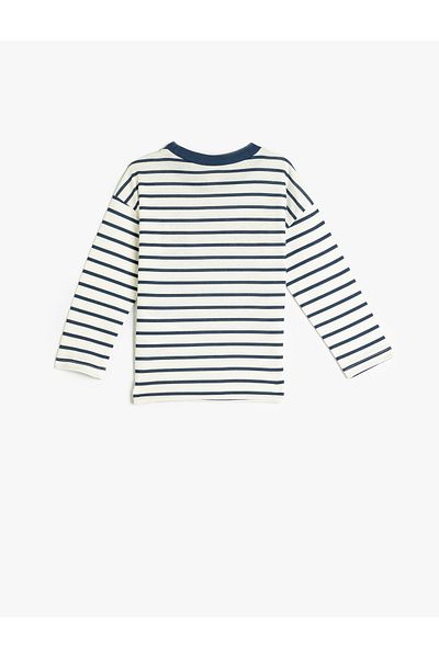 Koton Cotton Long Sleeve T-Shirt - Animal Embroidery Detail