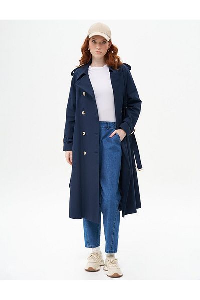 Kayra Σκούρο Navy Blue Διπλό Καπάκι - Λεπτομέρεια ζώνης