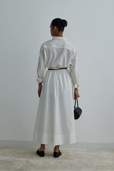 Suud Collection Ecru Day Poplin lobogó szoknya