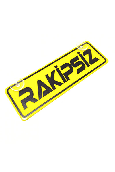 Genel Markalar Rakipsiz Yazılı Sa rı Dekor Plaka Vantuzlu Cam Süsü