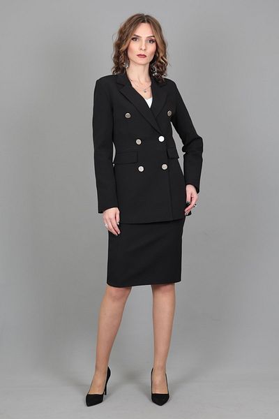 ÖNDER ÖZSOY Blazer Jacket & Pencil Skirt Set-black