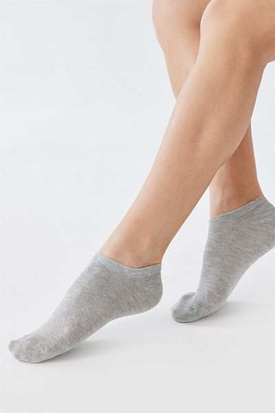 Suud Collection Gray Cotton Booties Socks