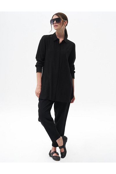 Kayra Black Basic Tunic - Hidden Paw Design