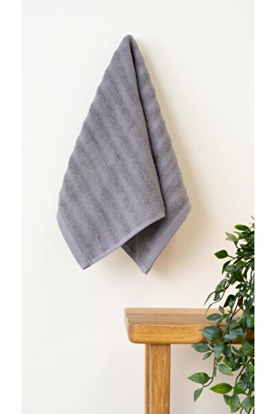 Bluenity Alegra Набір з 2 натуральних бавовняних рушників - 50x90 + 30x50 см Антрацит