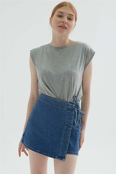Fashion Friends Fusta pantaloni scurți din denim albastru