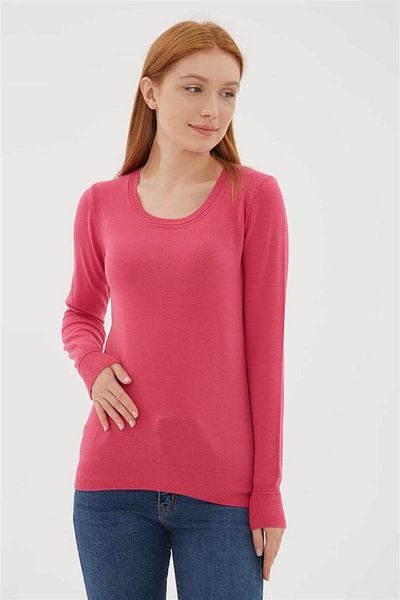 Fashion Friends Pulover cu decolteu U Fuchsia