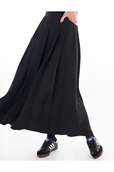 Kayra High Waist Flared Skirt Black