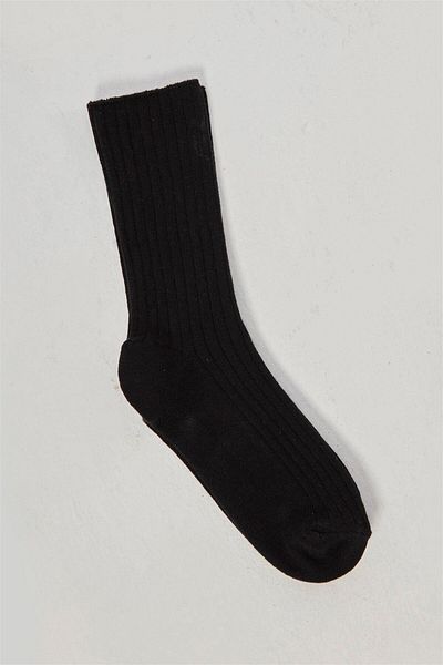 Suud Collection Черни оребрени чорапи