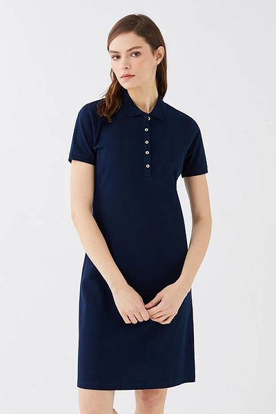 Fashion Friends Rochie de damă cu guler polo bleumarin 25y0499k1