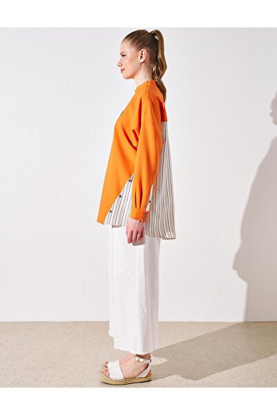 Kayra Φούτερ με μοτίβο ρίγες πορτοκαλί