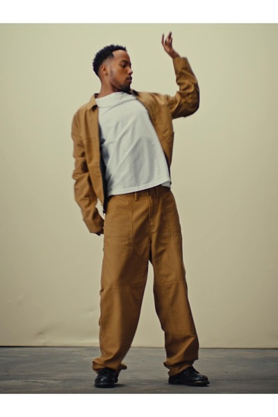 GAP Erkek Kahverengi Double-Knee Utility Baggy Jean Pantolon