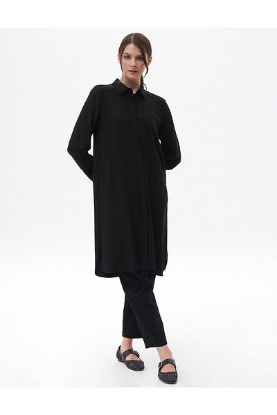 Kayra Hidden Paw Basic Long Tunic Black