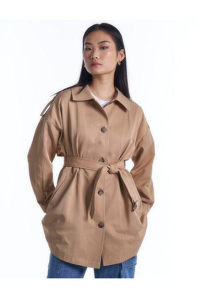 KYR Epaulet Detailed Belt Accessory Cap Beige