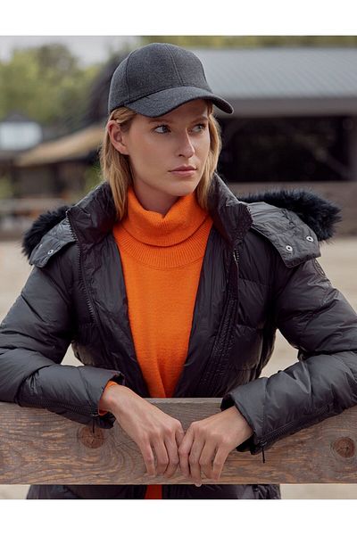 Kayra Removable Hooded Goose Down Coat Black