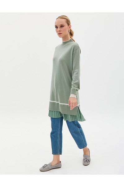 Kayra Skirt Pleated Tunic Moss Green