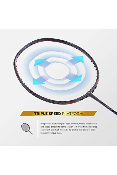 Apacs مضرب تنس الريشة Z-Ziggler غير مترابط من الجرافيت مع غطاء كامل | قوة شد 38 رطلاً