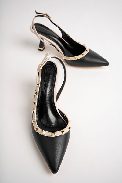 Sapin Open Back Studded Thin Heeled Women's Shoes - Full Fit 72801