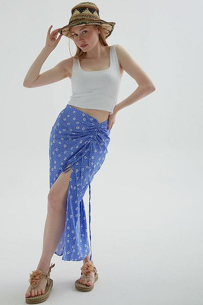 Fashion Friends Fusta Midi cu model Albastru