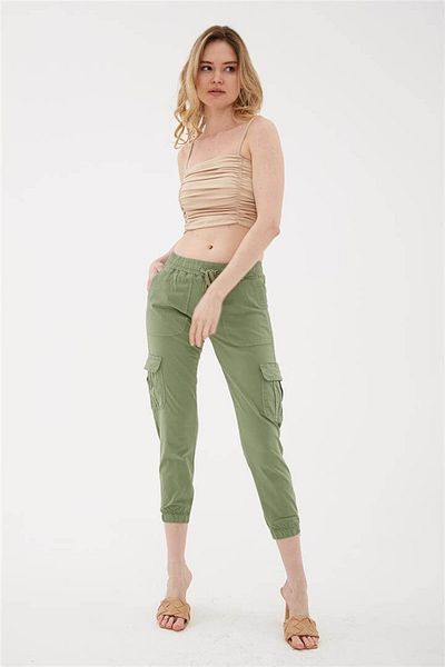 Fashion Friends Cargo Pocket Jogger Pants Green