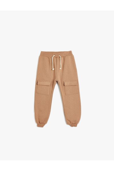 Koton Cotton Blended Jogger Sweatpants - Pockets and Waist Ties