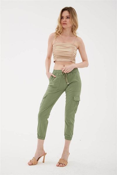 Fashion Friends Cargo Pocket Jogger Pants Green
