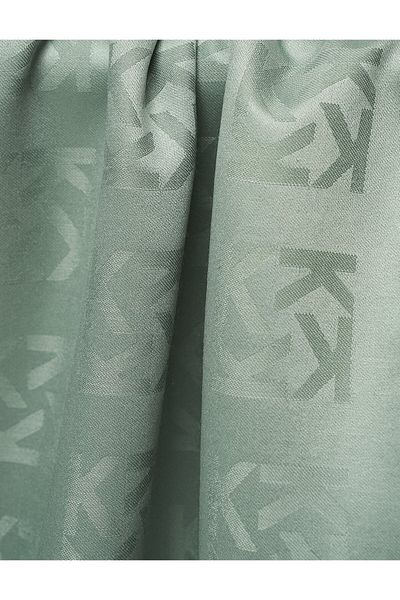 Kayra Silk Shawl with Mint Logo