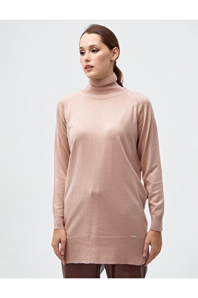 Kayra Turtleneck Knitwear Blouse Powder