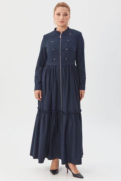 Kayra Dark Navy Blue Top Coat - KA-B23-15023-146