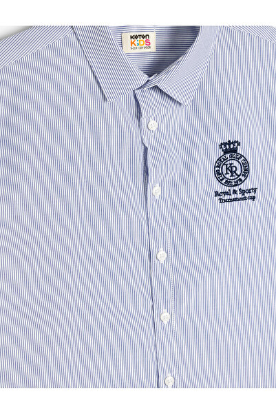 Koton Gömlek Uzun Kollu Klasik Yaka İşleme Detaylı Düğme Kapamalı