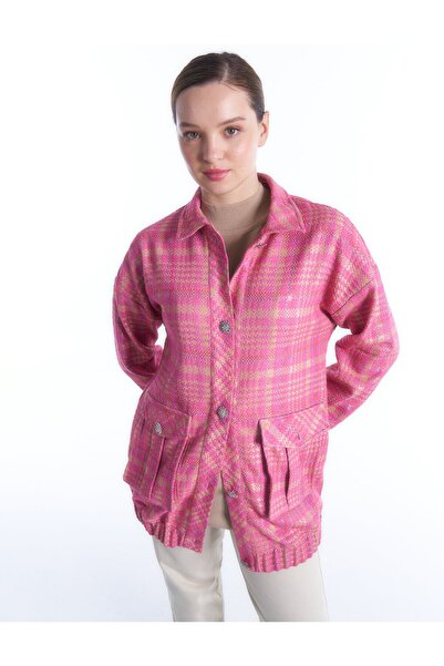 Kayra Metal Buttoned Pocket Detailed Jacket Candy Pink