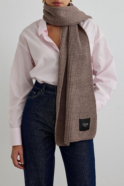 Suud Collection Nerzfarbener, schlichter Strickschal
