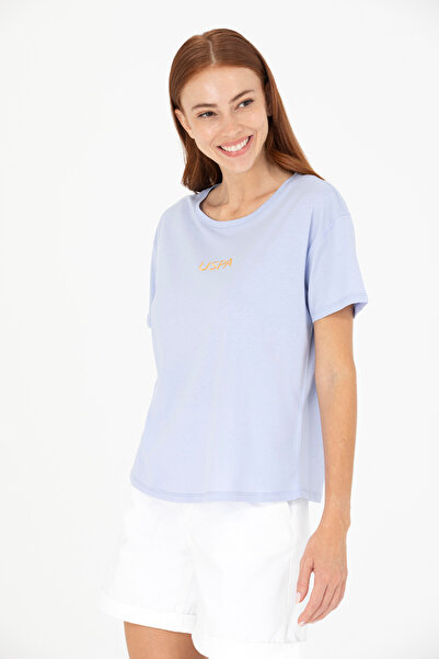 U.S. Polo Assn. Women's Blue Crew Neck T-Shirt 50266326-Vr036
