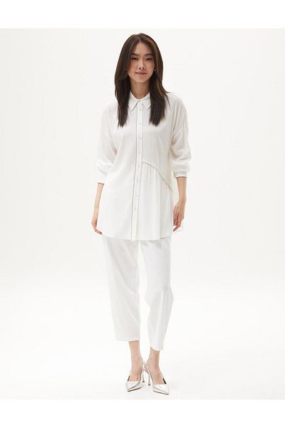 KYR Ecru Tunic - Stripe and Accessory Detailed