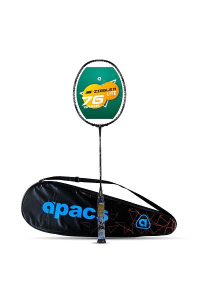 Apacs مضرب تنس الريشة Z-Ziggler Lite غير مترابط من الجرافيت | 33 رطل | 76 جرام | عمود رفيع 6.2 مم