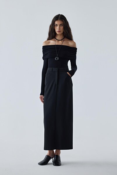 Suud Collection Black Mina Maxi Skirt