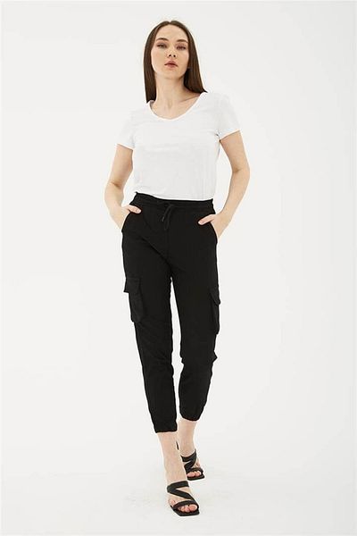Fashion Friends Black Cargo Pants - Pocketed