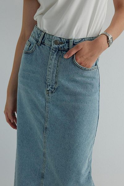 Suud Collection Blue Long Jean Skirt