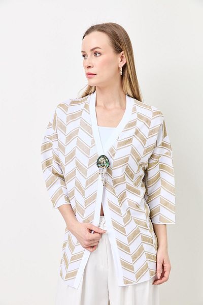 Two Mail SIM DETAILED CARDIGAN White-Gold